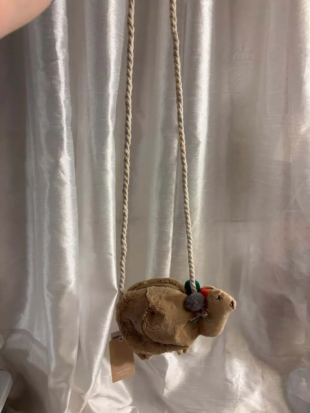 Zara Kids Plush Camel Crossbody Bag and ZoShop Red Fish Coin Purse Bundle